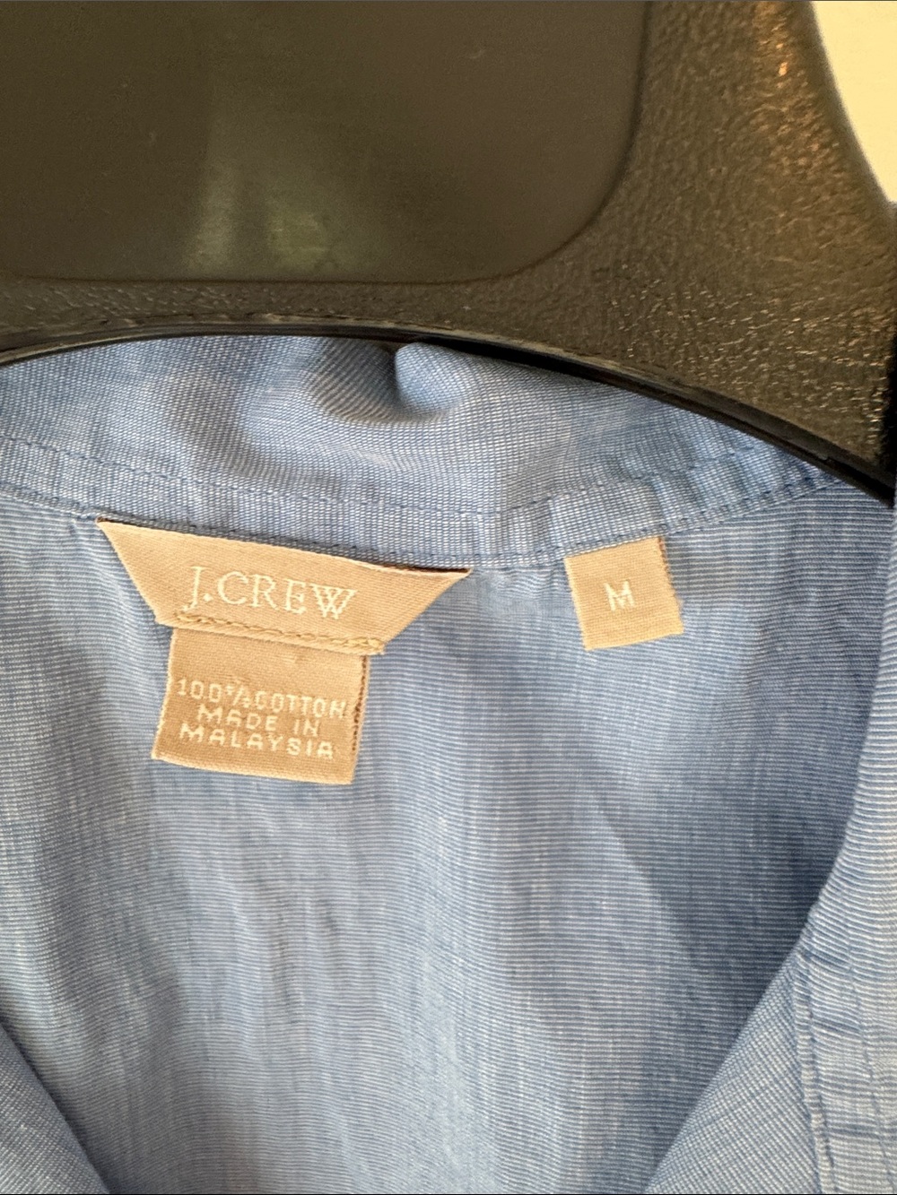 J. Crew 100% Cotton Poplin Cropped Blue Sleeveless Button-Down Shirt - Picture 2 of 6